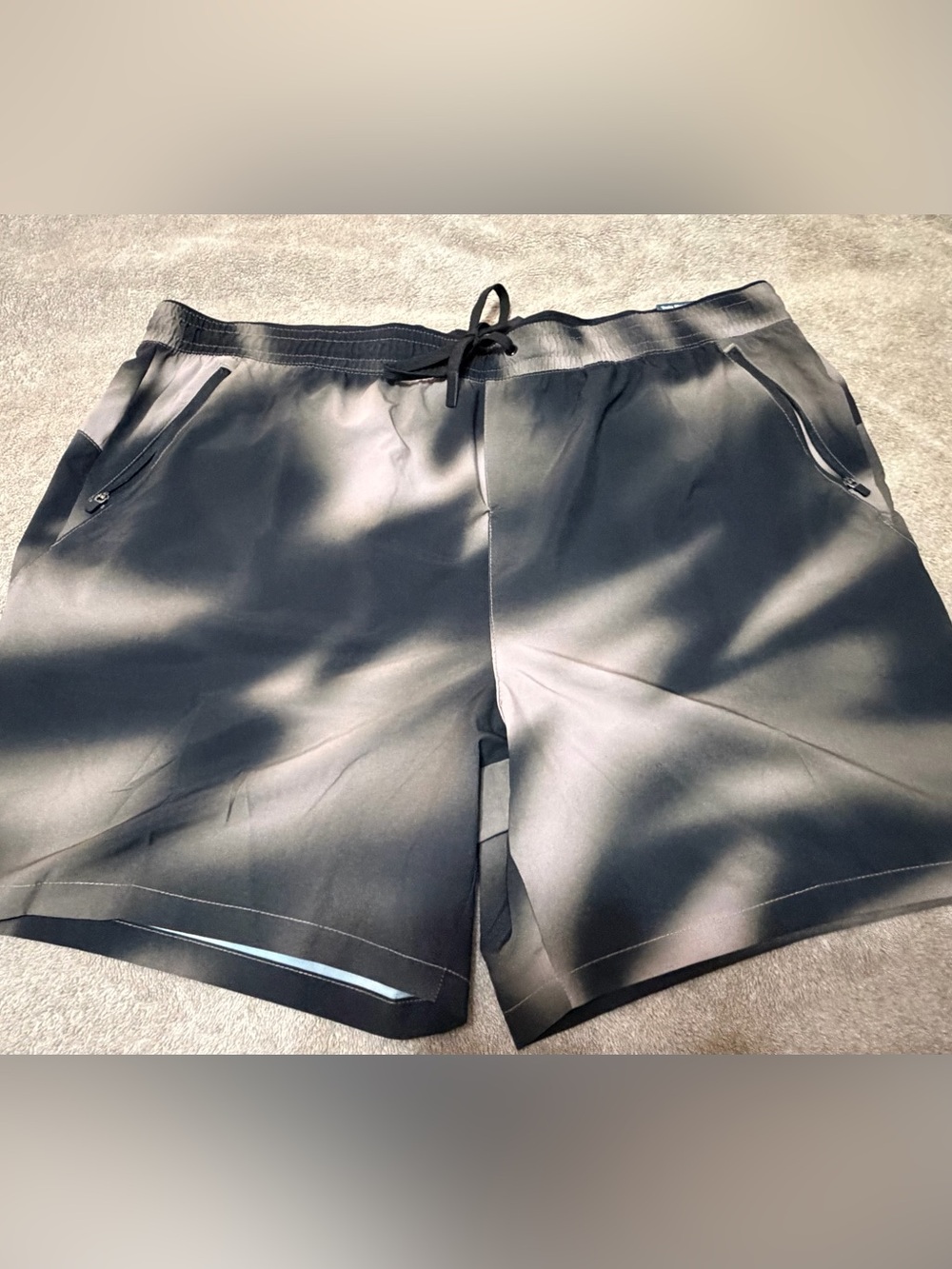 Tek Gear lightweight Men's Black and Tan Drawstring Swim/Active Shorts
